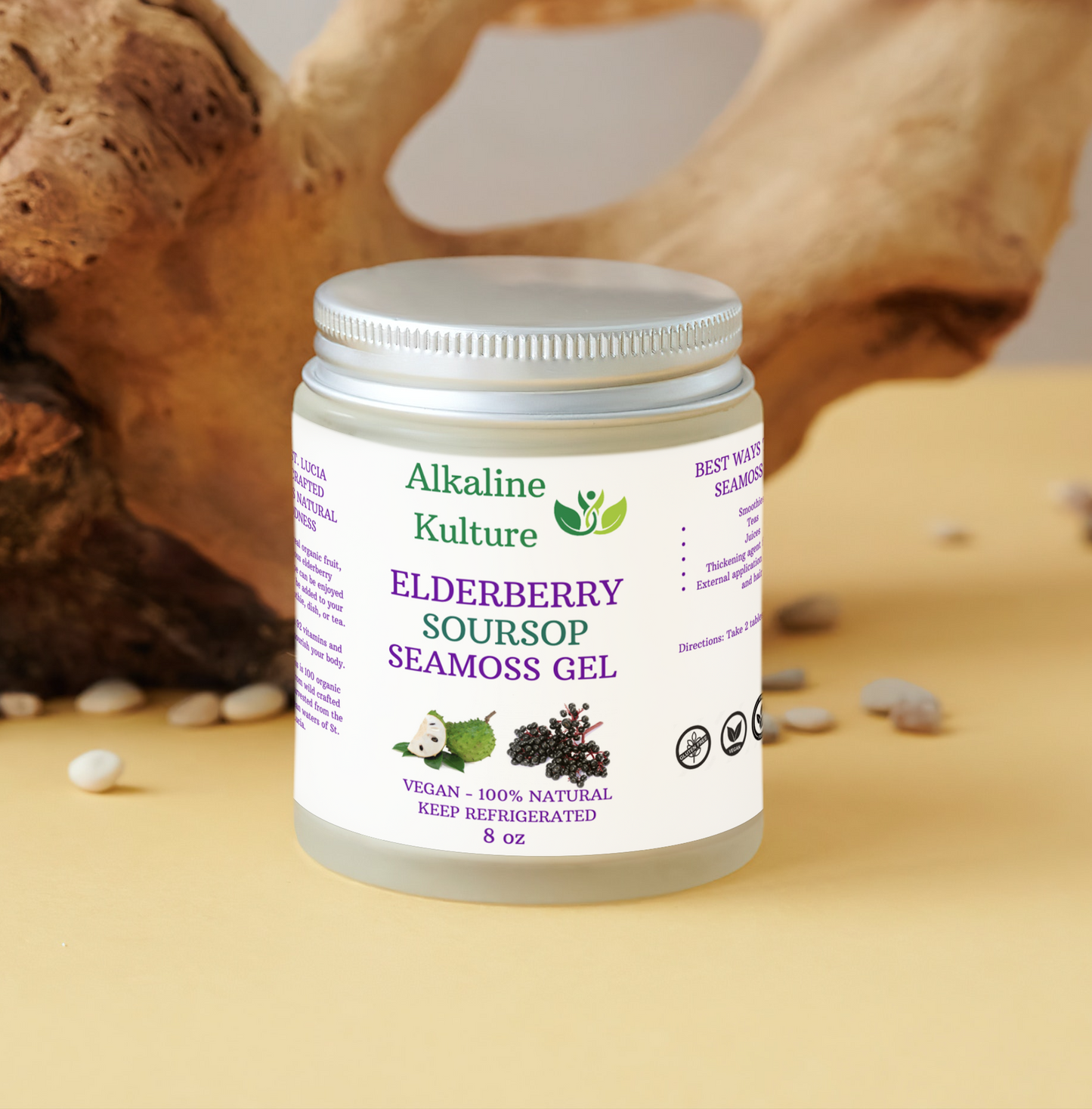 Premium Elderberry & Soursop Sea Moss Gel (16oz)