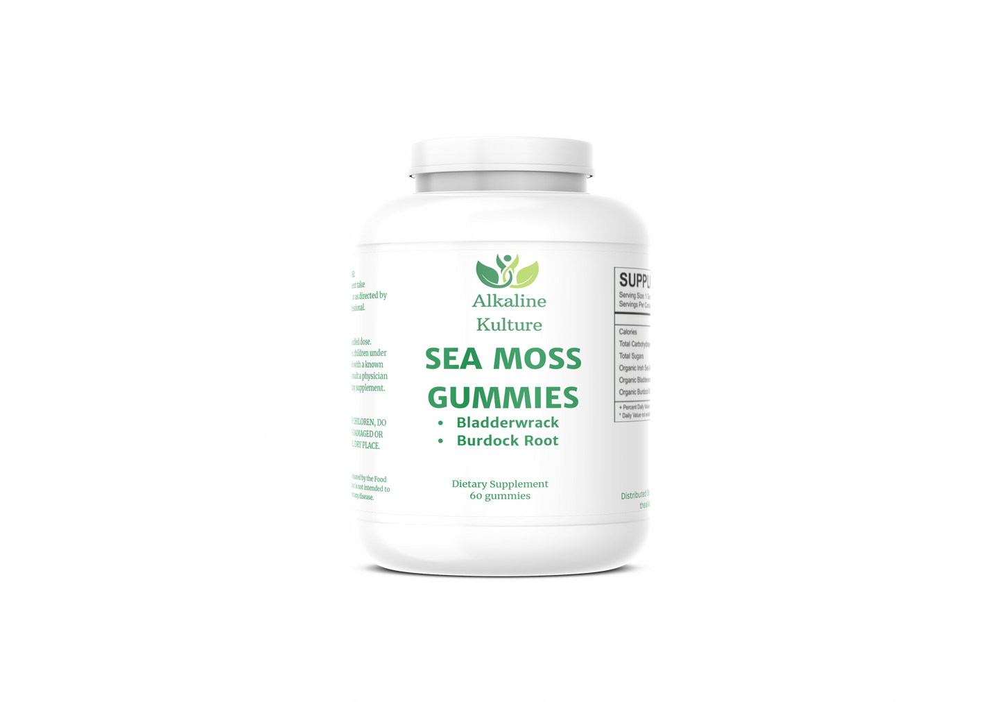 Sea moss, Bladderwrack and Burdock root gummies (60 count)